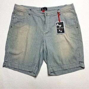 Eighty Eight Perfect Jean Shorts Blue & White Stripes Size 22